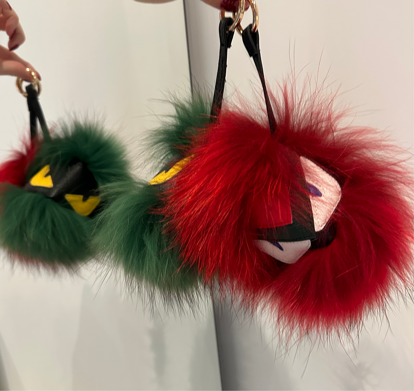 Bagcharm fluffy angry face