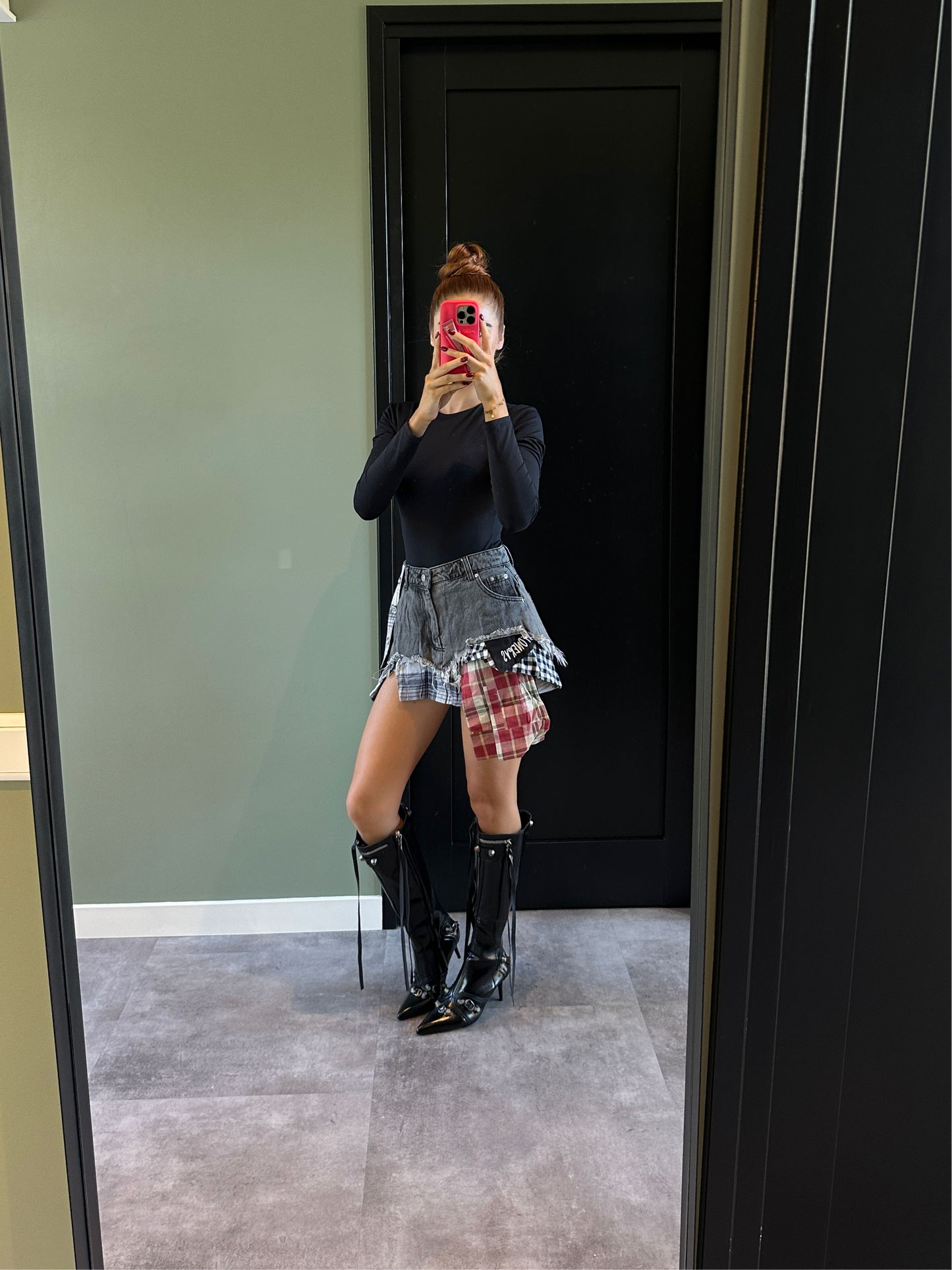 Denim rok geruite stoffen