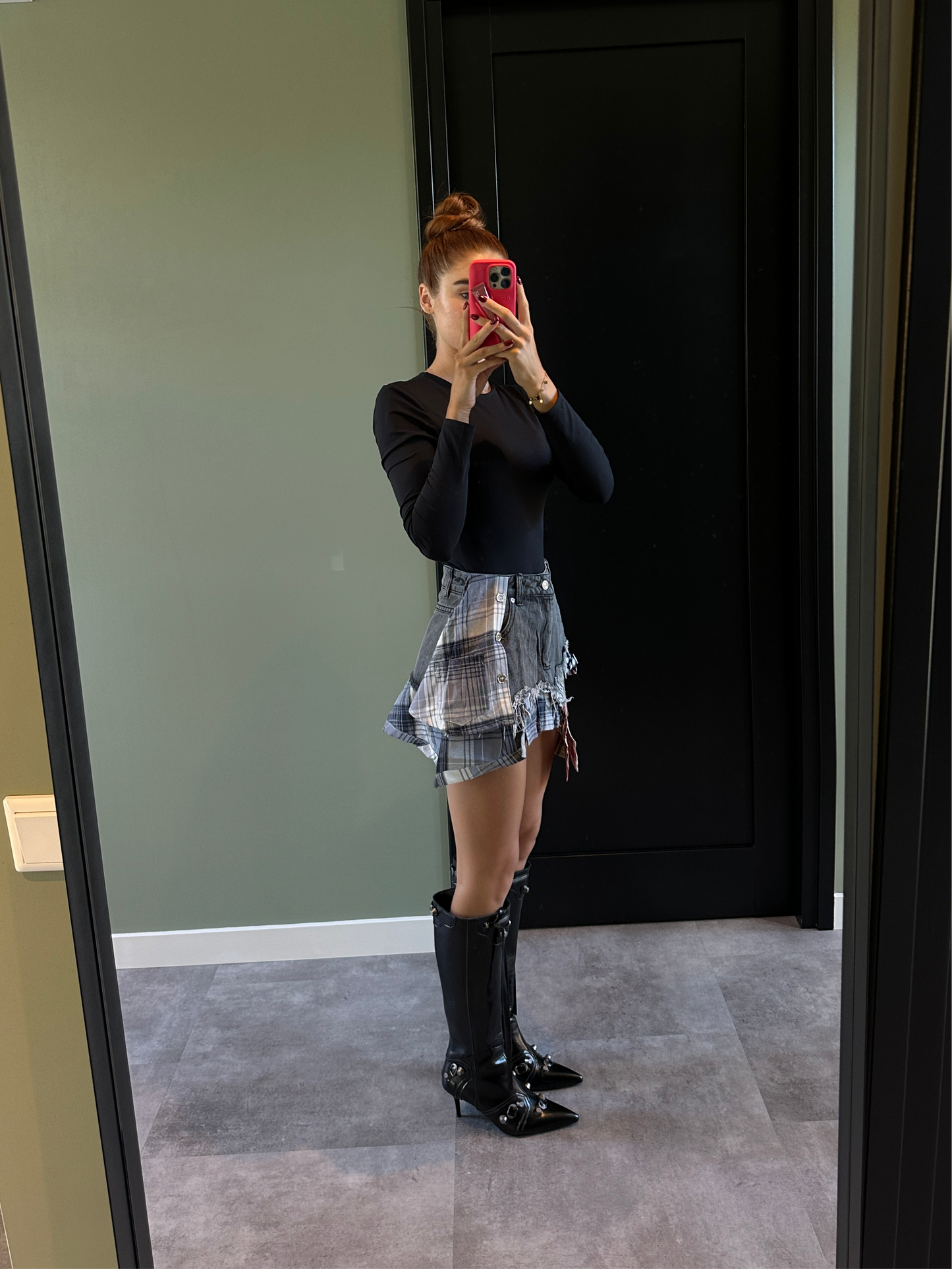 Denim rok geruite stoffen