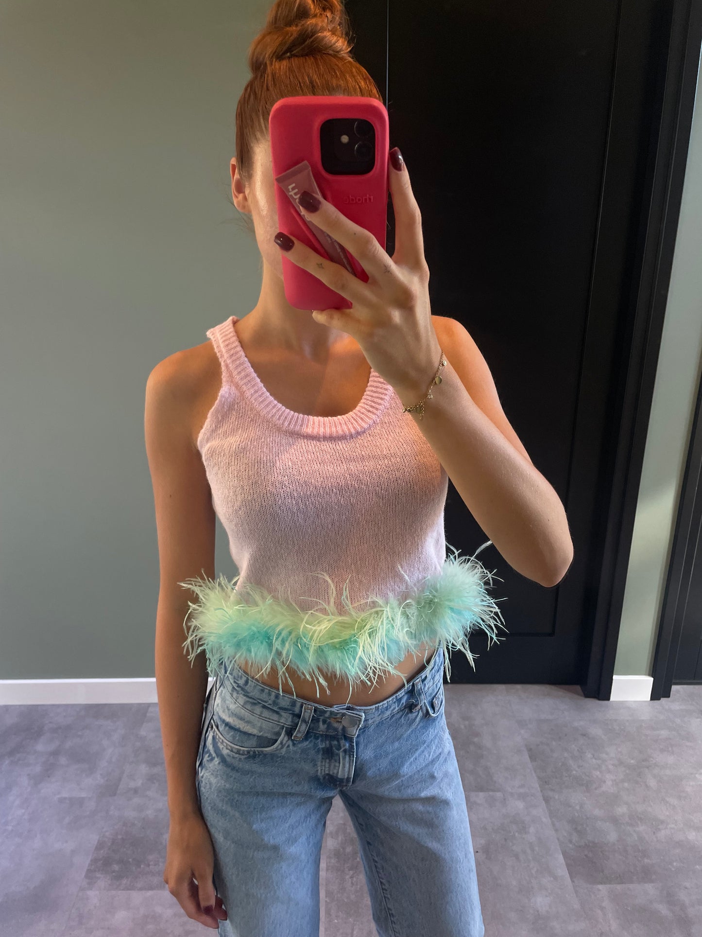 Sweet pink cropped top