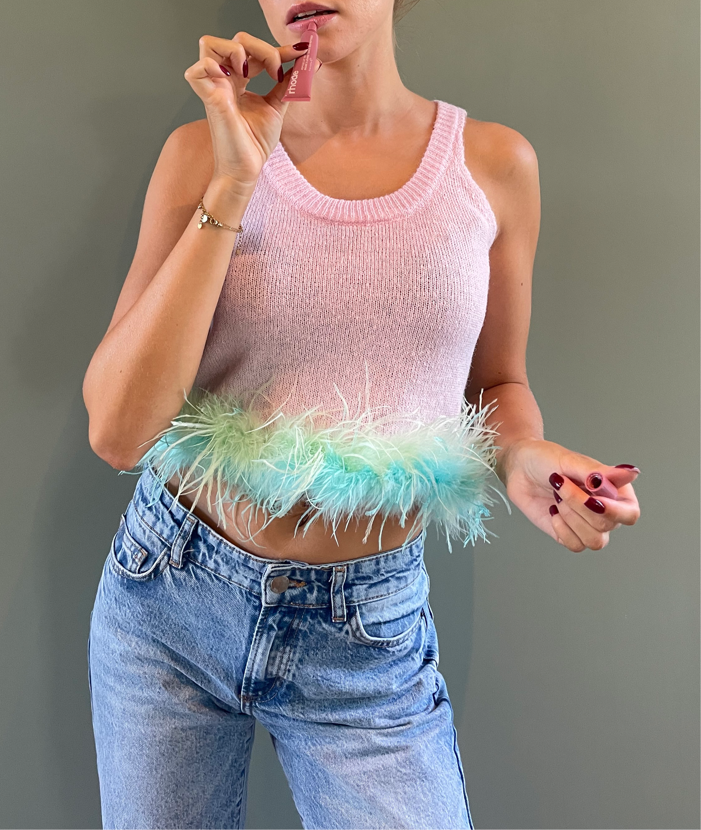 Sweet pink cropped top