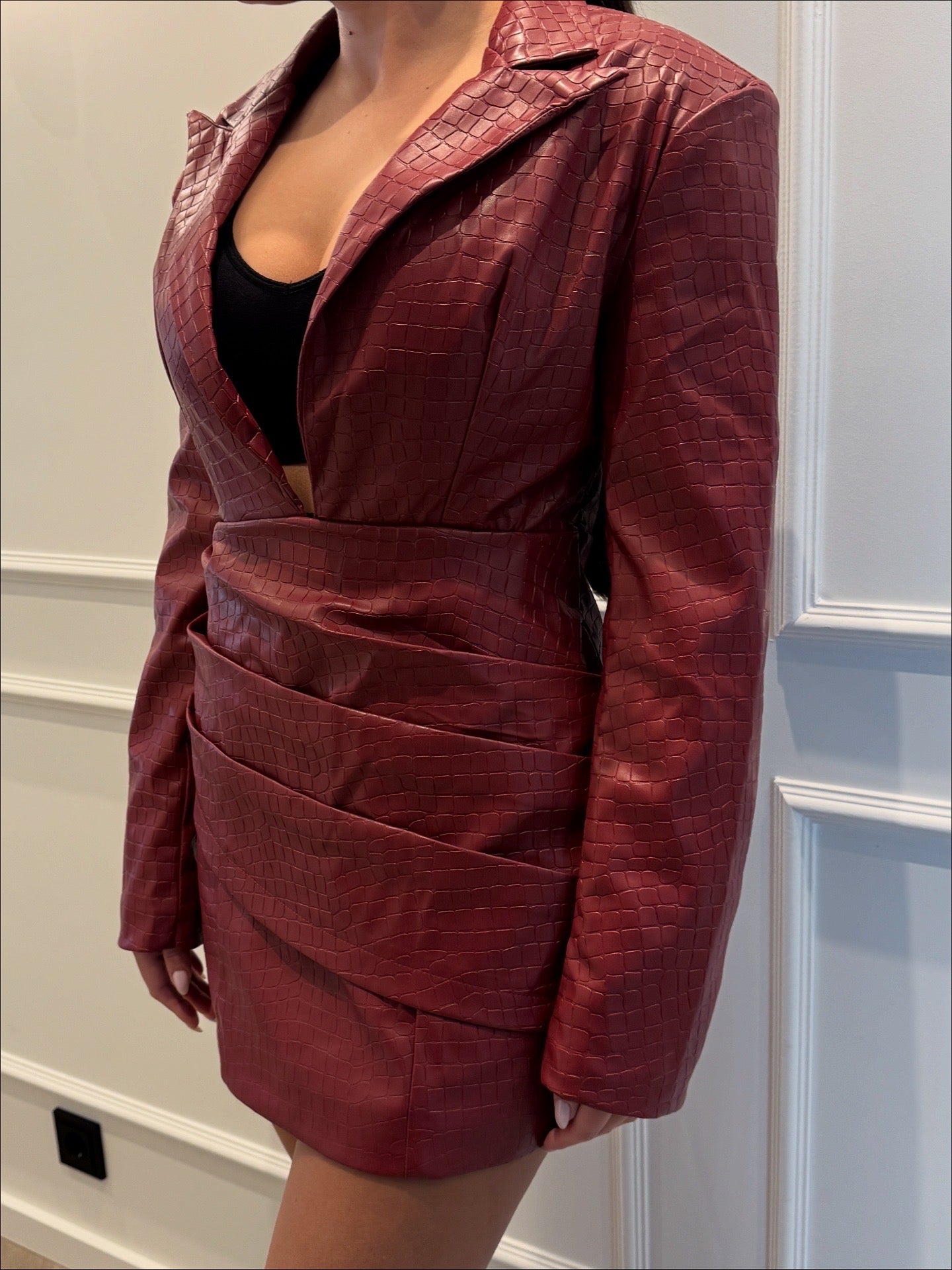 The Ruby croco blazer dress