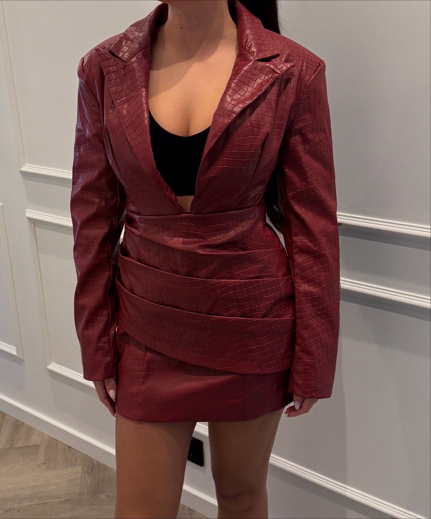 The Ruby croco blazer dress